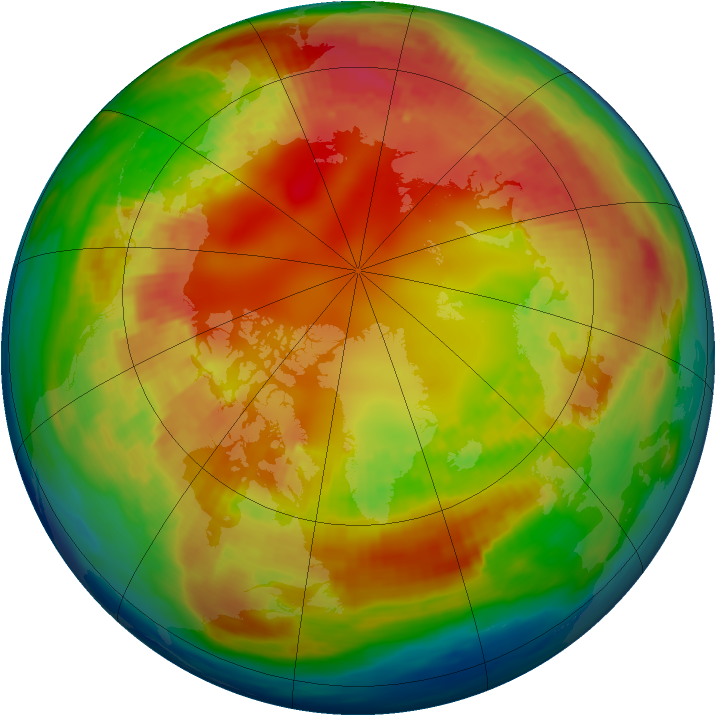 Arctic ozone map for 09 February 1985